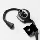 Black cord strap with hook clips for securing a car privacy curtain