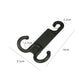 Car headrest luggage hook, black U-shaped hook with ridged strap and hanging loop