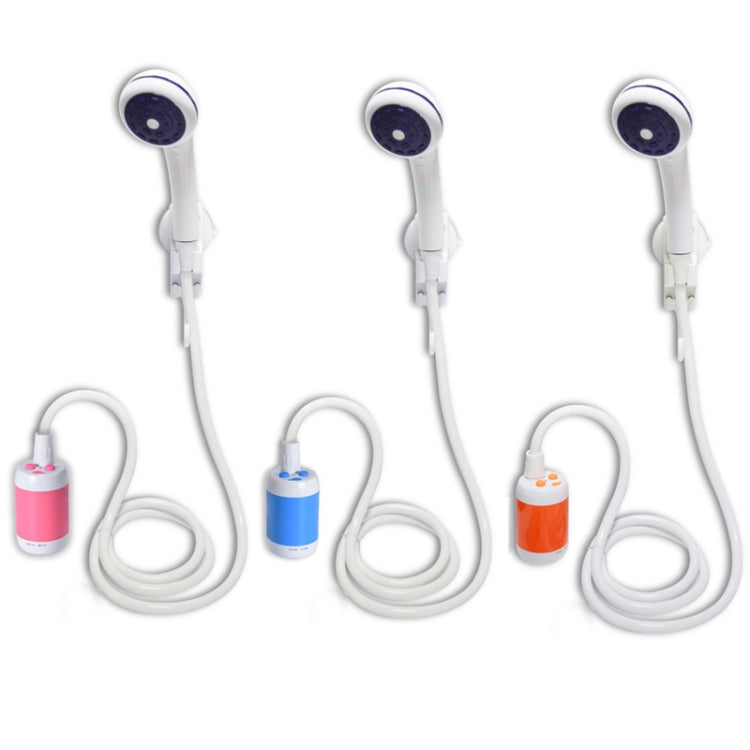 Multi-color electric pet shower kit with three handheld nozzles and coiled hoses