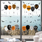 Halloween balloon electrostatic sticker set with assorted skull and pumpkin balloons and bats