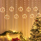 Warm white USB ring Christmas lights with Santa Claus ornament pendants