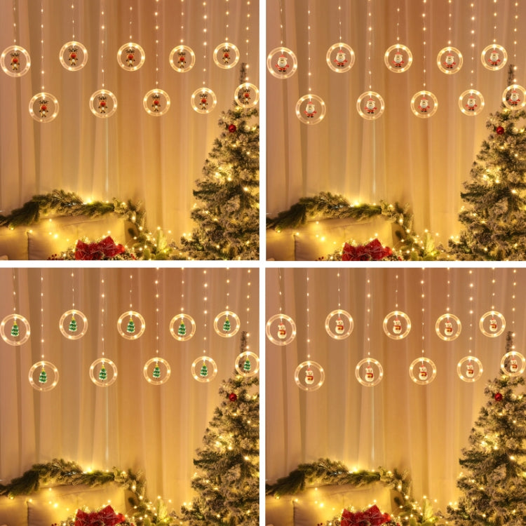 Mixed hanging ring pendant Christmas lights with warm white glow