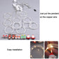 USB ring string light set with transparent loops and hanging mini character ornaments