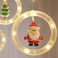 Circular LED ring light with hanging Santa Claus ornament pendant