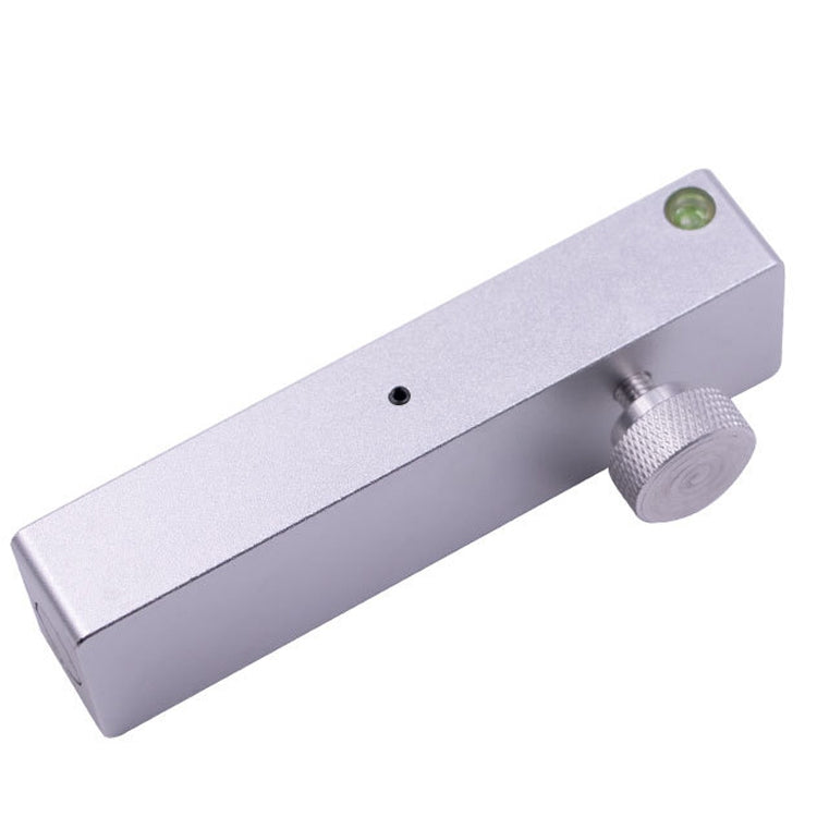 White magnetic camber level tool with side knurled adjustment knob
