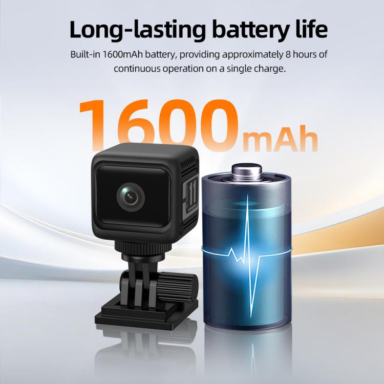 Mini wireless battery-powered camera with 1600mAh battery life graphic