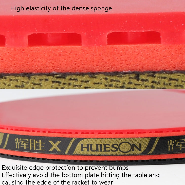 Table tennis racket red rubber close-up with textured sponge surface