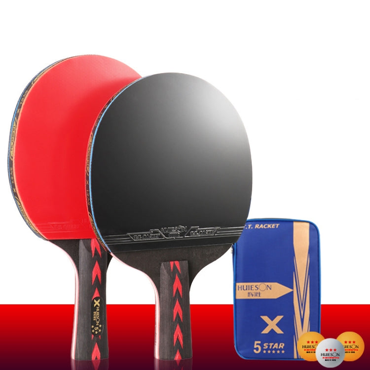 Table tennis training racket set with blue zip bag; red and black paddles shown