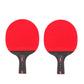 Table tennis training racket set: two red reverse-adhesive paddles with short handles