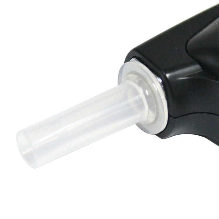 Alcohol tester mouthpiece adapter with clear tube attachment close-up