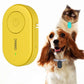 Yellow portable pet insect repellent collar device with power button and back clip.