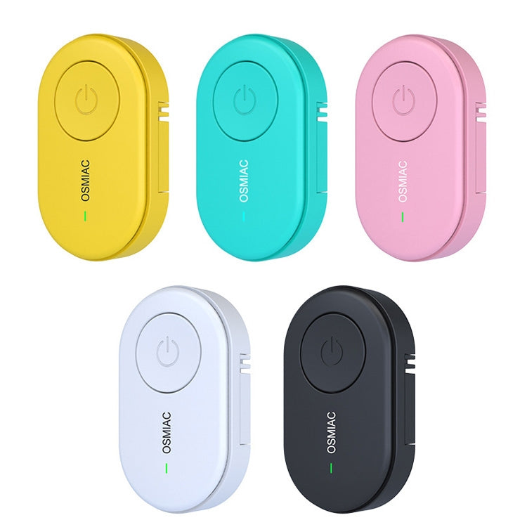 Multi-color portable pet insect repellent collar device set with power buttons.