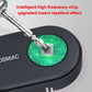 Black repellent collar device with circuit chip detail on top panel.