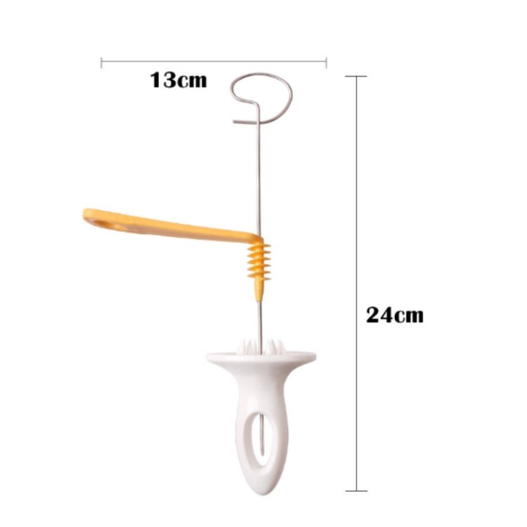 Yellow-handled potato spiral cutter, 13 cm height and 24 cm length, white holder