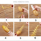 Potato spiral cutter operation steps showing spiral cutting with the tool