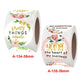 Floral thank-you sticker rolls, one reading 'Pretty things inside' and one with 'You'' heart text