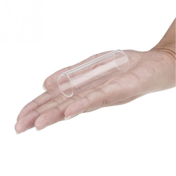 Clear guitar slide bar held on a finger