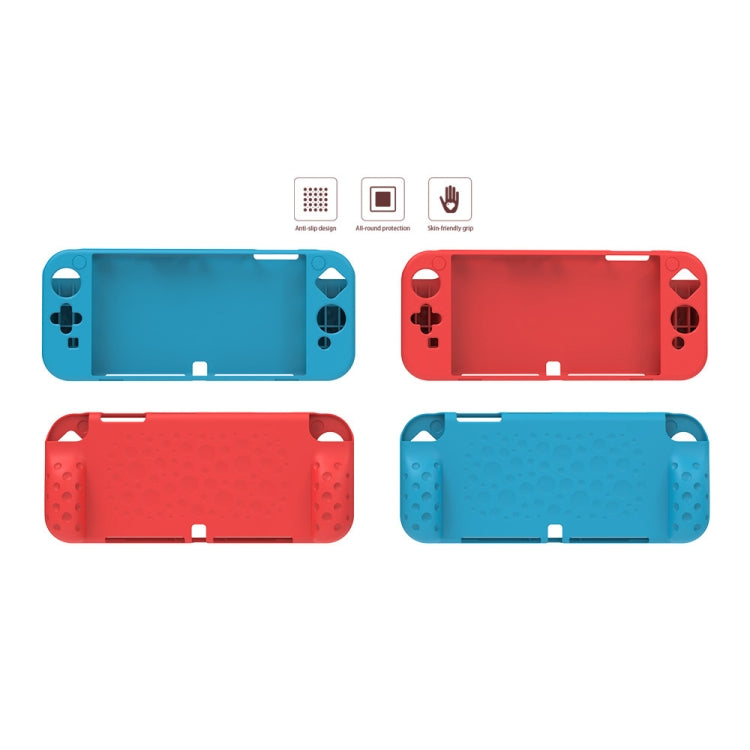 Blue and red soft protective Nintendo Switch OLED case set with anti-scratch design