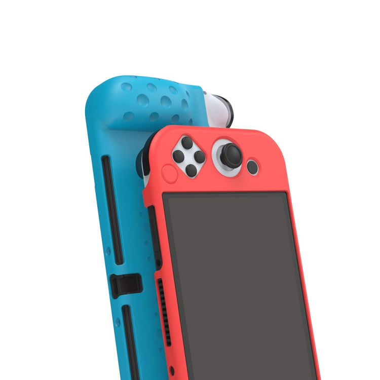 Blue and red soft protective case with built-in controller grips for Nintendo Switch OLED