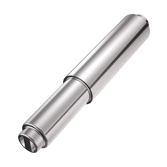 Retractable roll shaft, chrome metal tube with end cap and spring mechanism