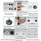 Toilet seat hinge installation guide showing quick-release hardware steps