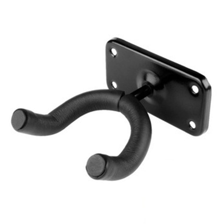 Black sponge U-shaped wall hook with metal mounting plate and screw holes
