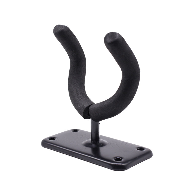 Black sponge guitar wall hook with metal base and four mounting holes