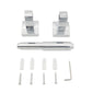 Retractable toilet paper holder parts kit: square mounts, chrome rod, screws and tool
