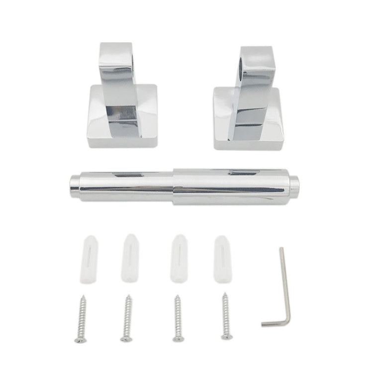 Retractable toilet paper holder parts kit: square mounts, chrome rod, screws and tool