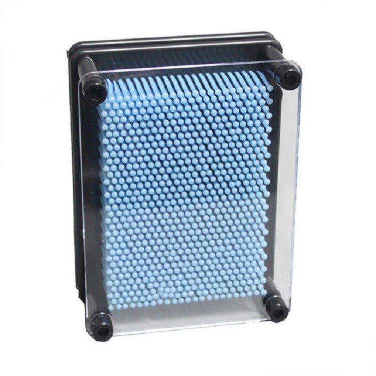 Sky blue bead needle carving hand mold in clear square frame with black corners