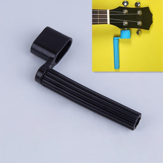 Black ABS string pulling cone tool for guitar strings, with textured grip handle