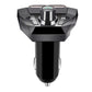 Black car Bluetooth transmitter with circular control knob and integrated front ports