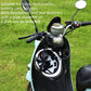 Helmet anti-theft lock mounted on scooter handlebar, black and silver