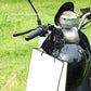 Helmet anti-theft lock used as a hook on scooter handlebar, black and silver