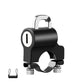 Black helmet anti-theft lock with silver shackle and attached reminder rope