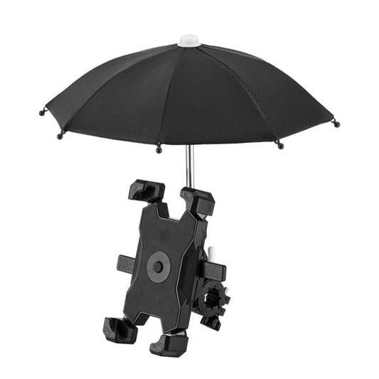 Bicycle phone mount with parasol umbrella, black clamp and adjustable bracket