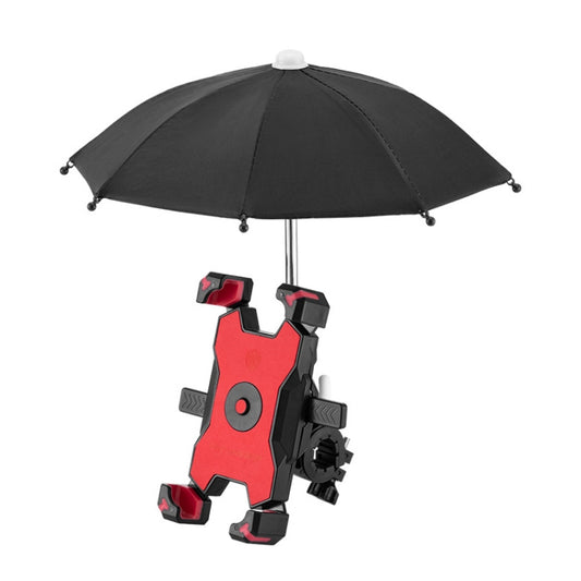 Bicycle phone mount with parasol umbrella, red clamp and adjustable bracket
