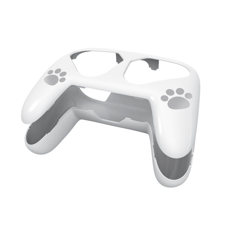 White protective gamepad case with paw prints and cutouts for controller buttons
