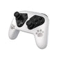 White gamepad shell case with paw prints and black thumbstick cap covers