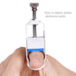 Finger straightening splint with white plastic splint, blue pad, and adjustable metal bolt