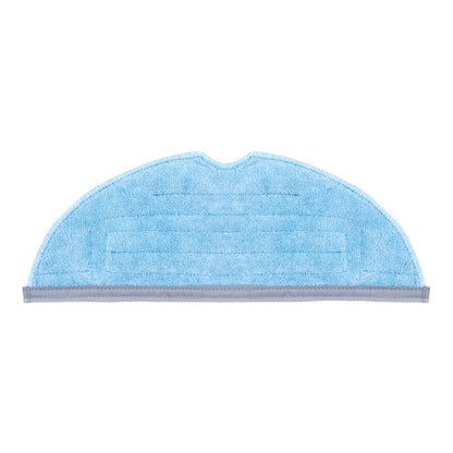 Washable cleaning cloth, light blue microfiber half-moon with stitched edge