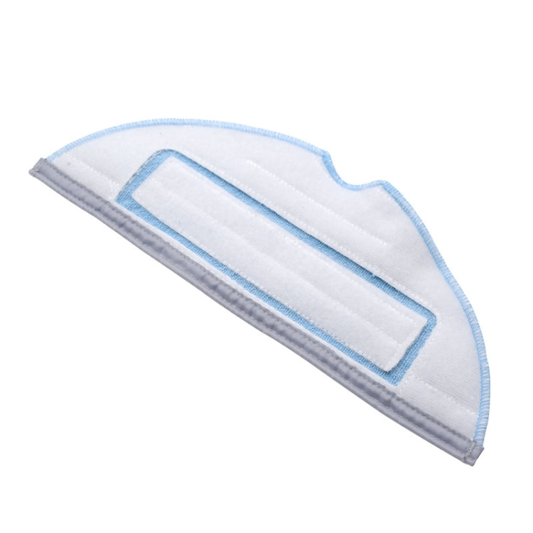 Washable cleaning cloth, white microfiber with blue-edged striped insert and gray border