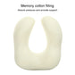 Cream U-shaped memory foam travel pillow with smooth padded sides and neck cutout