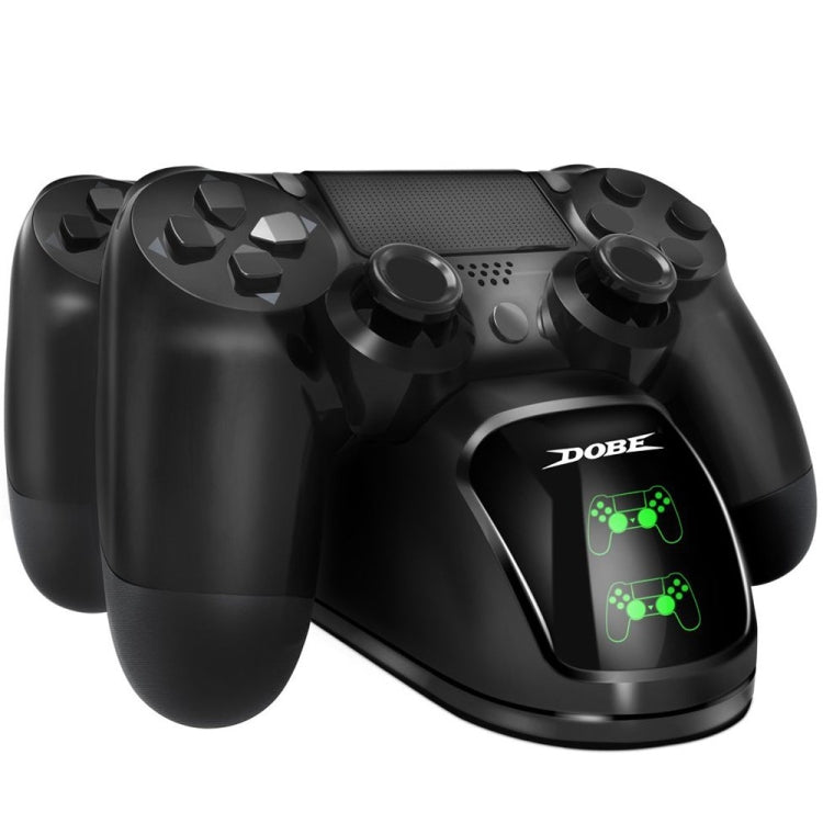 Black PS4 controller LED charger handle with green gamepad icon display