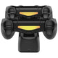 Black PS4 controller charging cradle with two orange LED strips