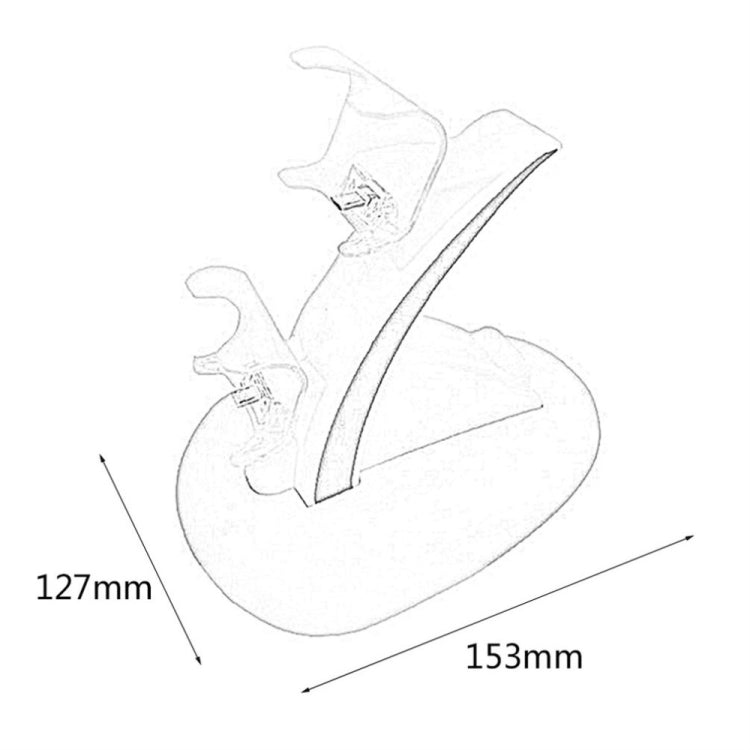 Controller charging stand dimensions: 153mm length and 127mm height