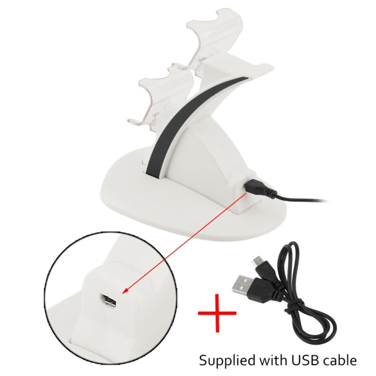 Controller charger stand with USB cable connection point and included micro-USB cable