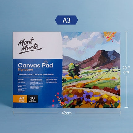 Oil acrylic painting canvas pad, A3 size pack of textured canvas paper sheets