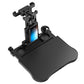 Car seat rotating tray table with phone holder and cup openings, black