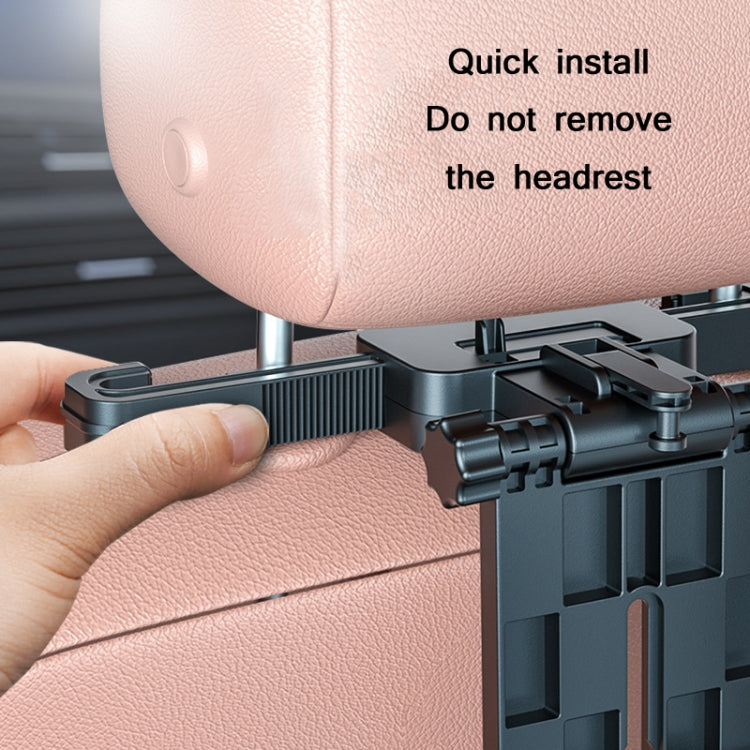 Car seat tray table mounting hardware with quick-connect clips, black